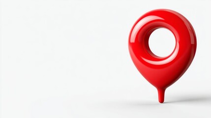 3d red map pin icon isolated on white background symbolizing location, gps navigation, destination marker, digital map interface, travel planning, mobile apps, and interactive navigation tools