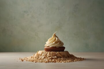 Dessert cream silhouette background