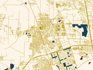 Fototapeta premium Narela, India – minimalist flat city map