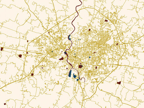 Clean urban street map of Rewa, India