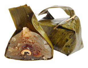 Chinese new year sticky rice cake or Nian gao (Kanom Keng) isolated on transparent png