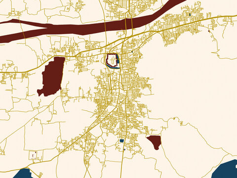 Modern flat map of Vellore, India