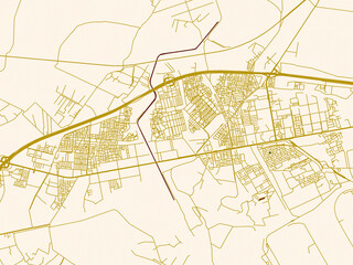 Fototapeta premium City street layout map of Abu Ghurayb, Iraq