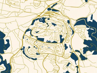 Obraz premium Bet Shemesh, Israel – minimalist flat city map