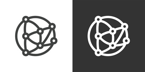 Global Node Network icon. Solid glyph series icon