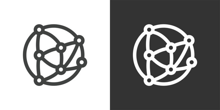 Global Node Network icon. Solid glyph series icon