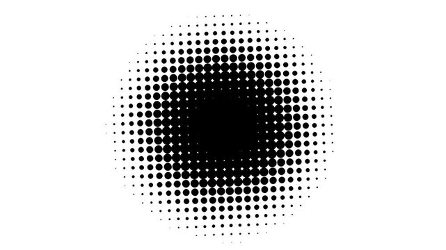 Black And White Halftone Circle Dot Pattern Graphic
