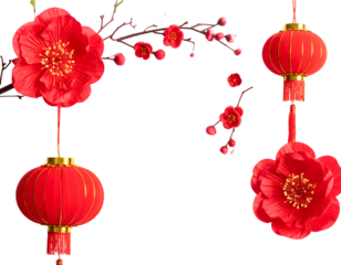The Chinese new year background isolated on transparent png