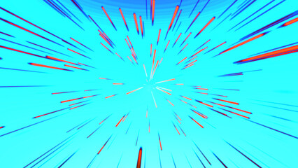 Obraz premium 空, イラスト, 星, 風景, 集中線、漫画、効果線