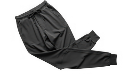 gray athletic pants with drawstring waistband