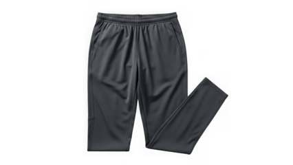 Gray athletic pants with elastic waistband