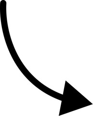 A black curved arrow pointing downwards and to the right, indicating direction.