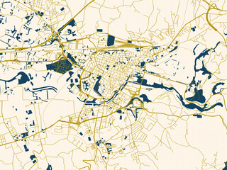 Fototapeta premium Graphic city map artwork of Terni, Italy