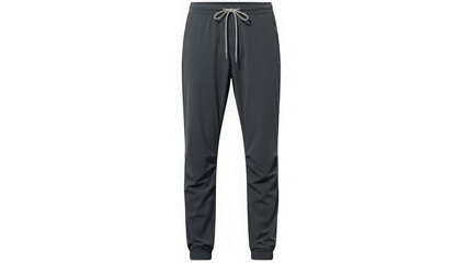 Gray athletic sweatpants with drawstring waist
