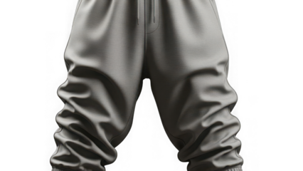 Gray sweatpants with elastic cuffs