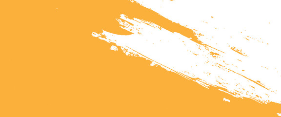 Vector modern paint yellow brush stroke abstract texture on white background