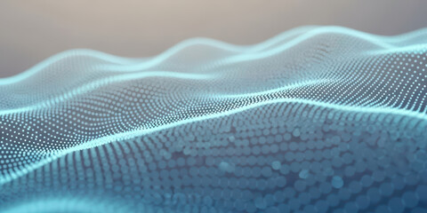 Abstract background tech technology dot line dark render crypto datum visualisation wave three dimensional ai flowing across futuristic landscape