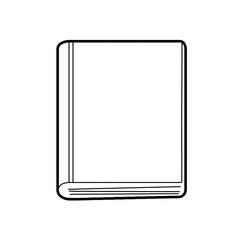 Closed Book Line Icon Vector Illustration. Blank Cover Hardback Textbook Outline Symbol for Education, Reading, and Knowledge.