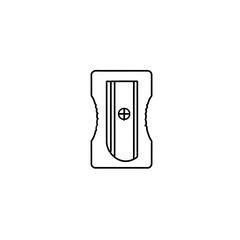 Minimalist Pencil Sharpener Outline Icon. School Supply and Office Tool Line Art Vector Illustration for Education and Stationery Design.
