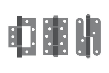 Illustration design door hinges steel set isolated unique
