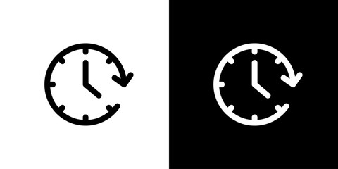 右回転の矢印の時計アイコン 時間更新・進行を表すUIベクター