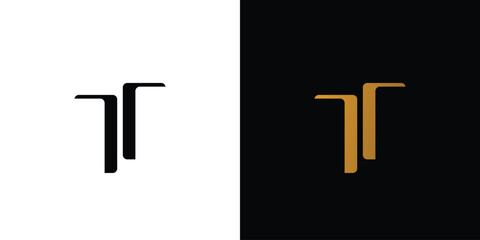 Luxury and modern letter T initials logo design