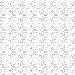 Seamless Abstract Line Art Pattern with Elegant Black Swirls and Teardrop Shapes on Transparent Background