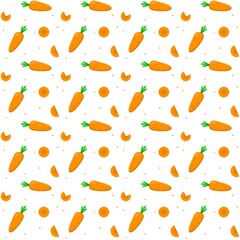 Seamless carrot vegetable pattern illustration. Seamless carrot food pattern on white background. Repeating carrot vegetable pattern design