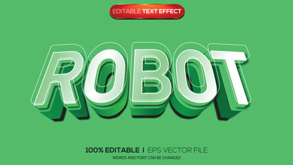 Naklejka premium 3d text effect robot theme