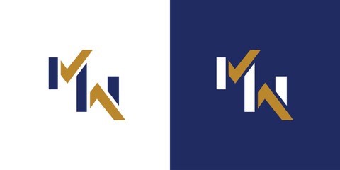 Strong and unique letter MW initials logo design