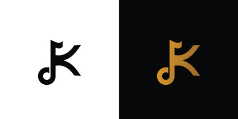 The K music logo design is unique and luxury