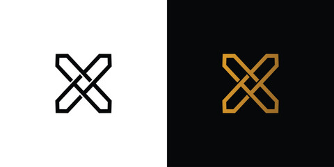 Unique and modern letter X initials logo design