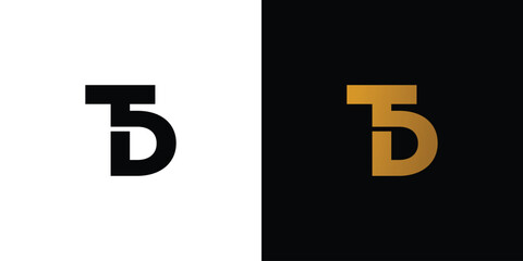 Unique and modern letter TD initials logo design