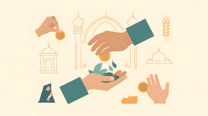 Hands exchanging a plant isolated on transparent background