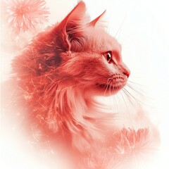 Artistic portrait of a cat in soft colors.