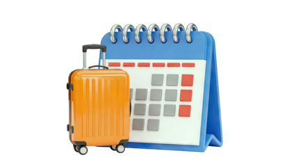 Orange Suitcase and Calendar Icon