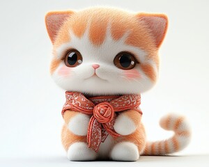 Adorable fluffy kitten with bright eyes.