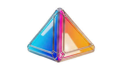 Geometric Pyramid with Gradient Colors and Metallic Frame