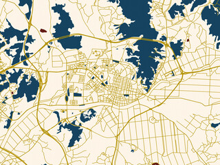 Fototapeta premium Abstract city map of Anseong, Korea, Republic of