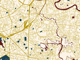 Obraz premium Urban map background of Kolonnawa, Sri Lanka