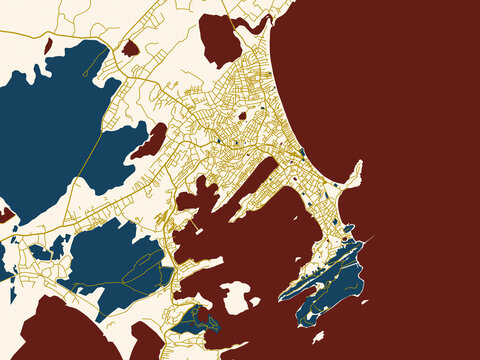City street layout map of Trincomalee, Sri Lanka