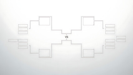 Blank tournament bracket diagram for sports or games competition.