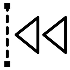 Simple black and white illustration of a fast forward button icon