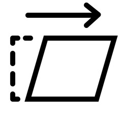 Geometric Shape Illustration with Arrow and Square