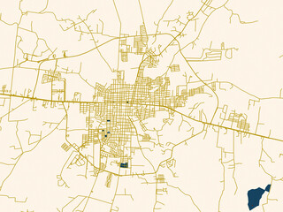 Fototapeta premium Modern flat map of Arandas, Mexico