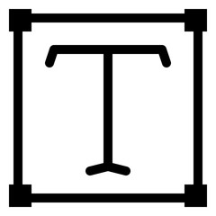 A minimalist illustration of a table surrounded by a square border on a white background