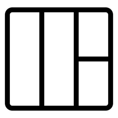 A simple white window with a black frame is depicted in a minimalist illustration.