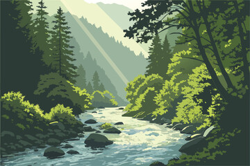 A calm lake reflecting the sky, mountains, and clouds like a natural mirror.