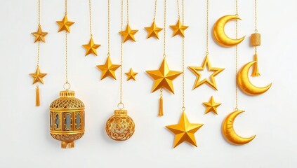 Golden celestial decorations