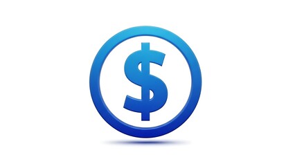 Fototapeta premium Blue Dollar Sign Icon On White Background
